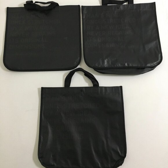 Lululemon 3 Gift Bags Black Lululemon Logo Large Size Tote - Picture 1 of 16